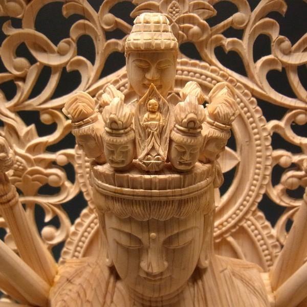 国産桧製 千手観音菩薩 立像 高さ66cm 桧製 木彫り 仏像 : senjyu20-yd 