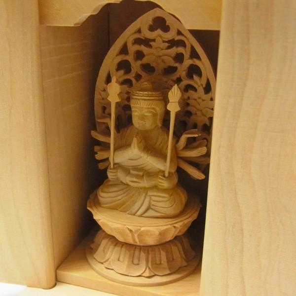 千手観音菩薩 坐像 厨子入り仏像 木彫り 極小仏像 : 仏像と