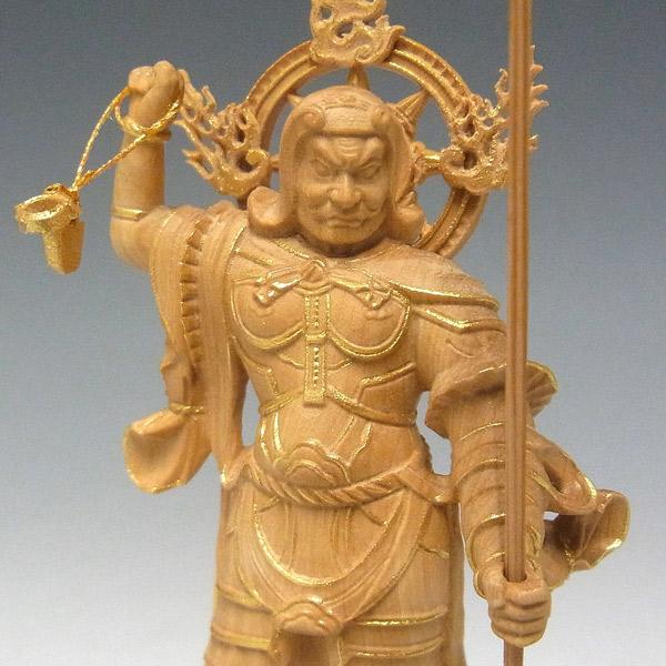 木彫り 仏像 金彩四天王 立像 高さ11.5cm 柘植製 : 仏像と縁起物 木彫り 仏像 金彩四天王 立像 高さ11.5cm 柘植製 : 仏像と縁起物