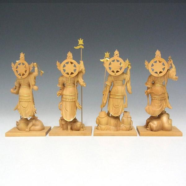 木彫り 仏像 金彩四天王 立像 高さ11.5cm 柘植製 : 仏像と縁起物 木彫り 仏像 金彩四天王 立像 高さ11.5cm 柘植製 : 仏像と縁起物