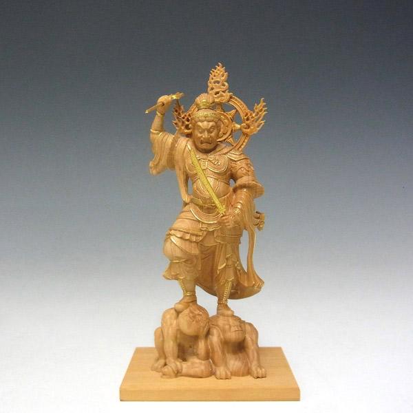 木彫り 仏像 金彩四天王 立像 高さ11.5cm 柘植製 : 仏像と縁起物 木彫り 仏像 金彩四天王 立像 高さ11.5cm 柘植製 : 仏像と縁起物