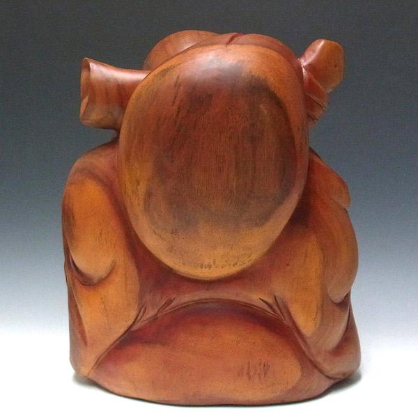 中国古玩　木彫り　布袋像　黄○袋　高さ61㎝　重量約15㎏ 81SHOP」 木彫りの布袋様 仏教美術品 布袋さんの置物 高級天然