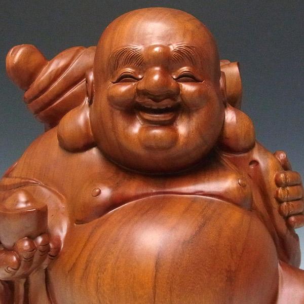 布袋様木彫り彫刻【黄金楠木彫】 布袋様木彫り彫刻【黄金楠木彫】 布袋様木彫り彫刻【黄金楠木彫