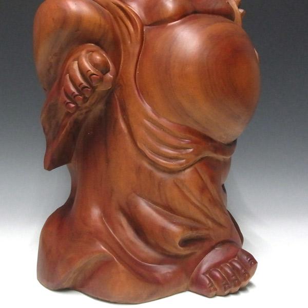 楠 どっしりとした木彫りの布袋 53cm 置物 布袋様 : 仏像と縁起物の