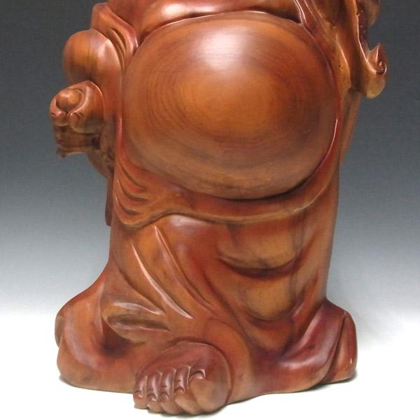 楠 どっしりとした木彫りの布袋 53cm 置物 布袋様 : 仏像と縁起物の