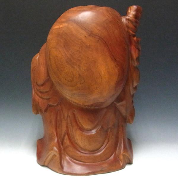 楠 どっしりとした木彫りの布袋 52cm 置物 布袋様 : 仏像と縁起物の