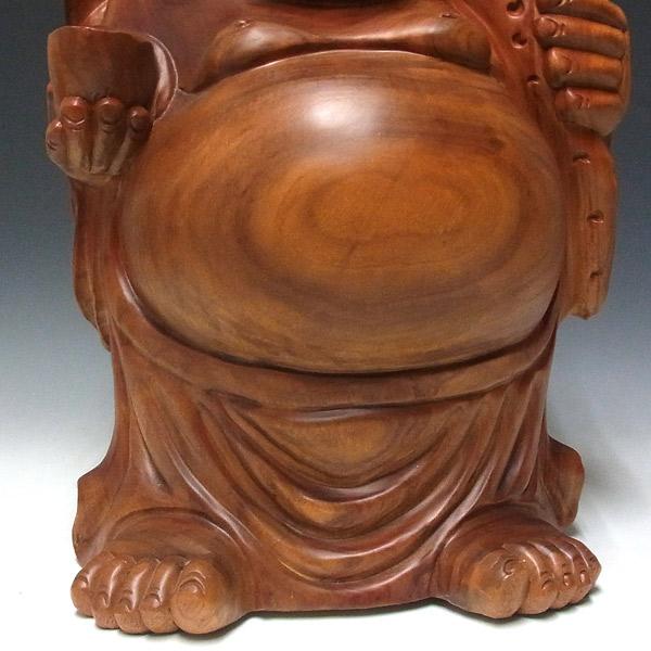 楠 どっしりとした木彫りの布袋 52cm 置物 布袋様 : 仏像と縁起物の