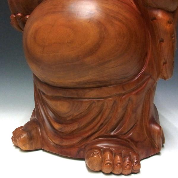 楠 どっしりとした木彫りの布袋 52cm 置物 布袋様 : 仏像と縁起物の