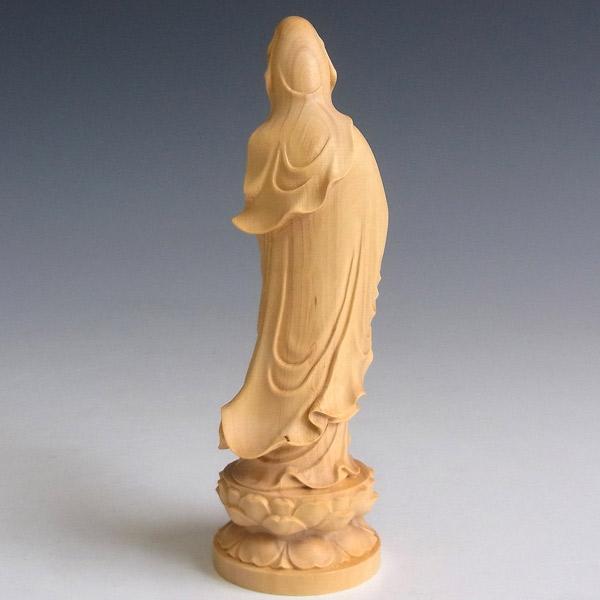 聖観音菩薩 立像 高さ16cm 柘植製 木彫り 仏像 : 仏像と縁起物の専門店