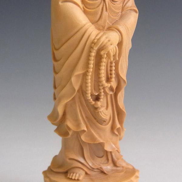 聖観音菩薩 立像 高さ16cm 柘植製 木彫り 仏像 : 仏像と縁起物の専門店