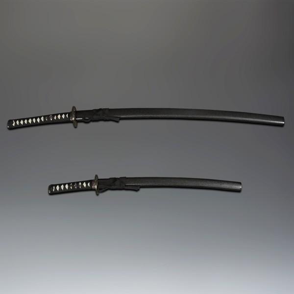 模造刀 黒石目 2点セット（大刀 小刀） 刀剣 : 仏像と縁起物の専門店