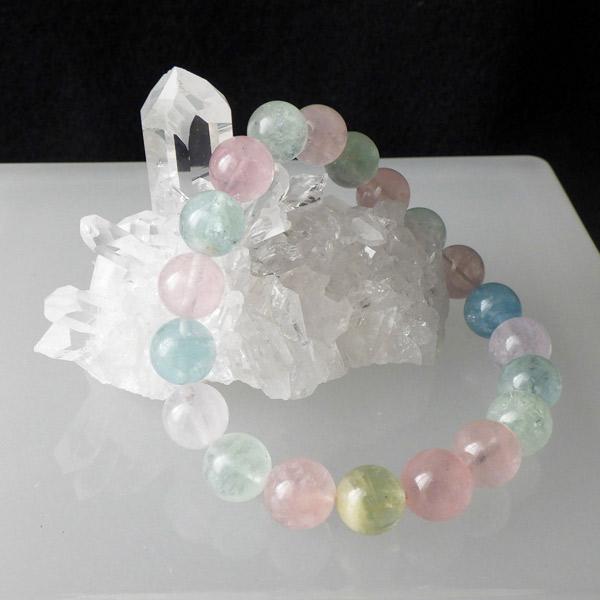 ミックスベリル ブレスレット ブラジル産 10mm玉 天然石