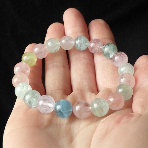 ミックスベリル ブレスレット ブラジル産 10mm玉 天然石