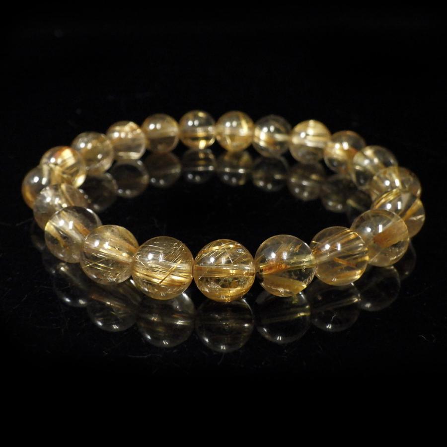 ルチルクォーツ ブレスレット 9mm玉 内周16.5cm 天然石 パワーストーン