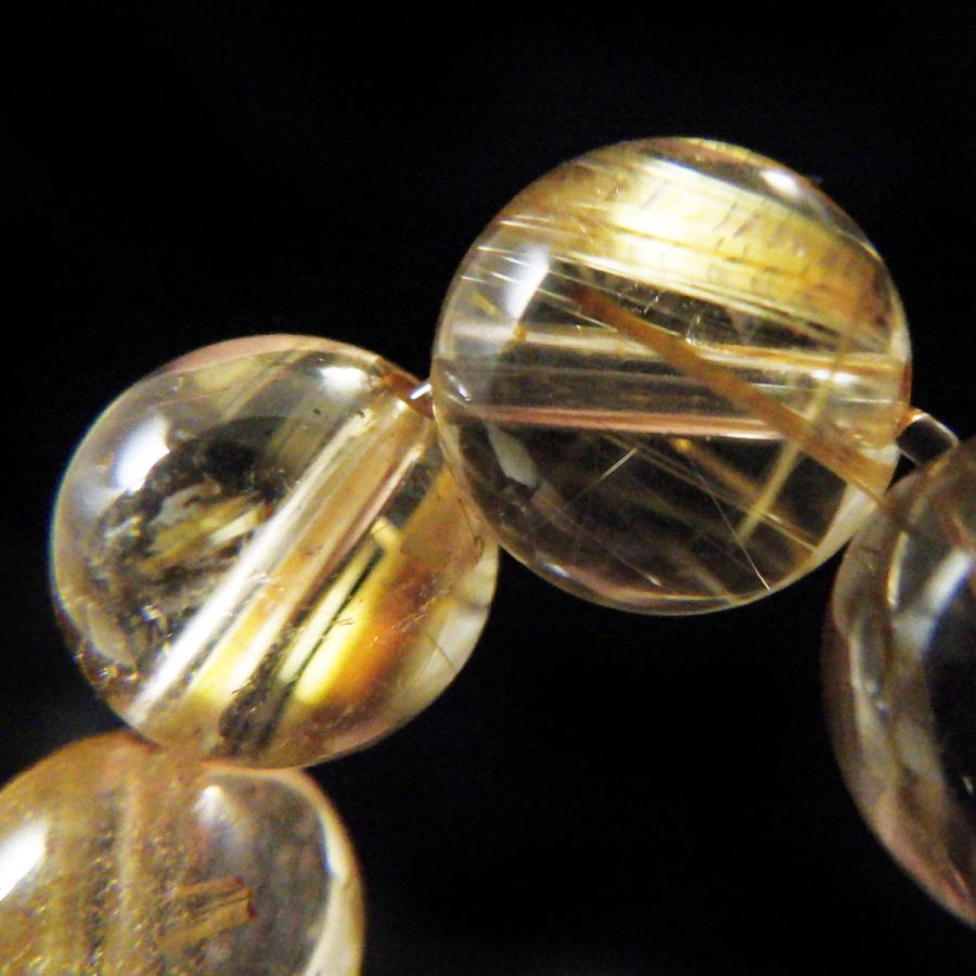 ルチルクォーツ ブレスレット 9mm玉 内周16.5cm 天然石 パワーストーン