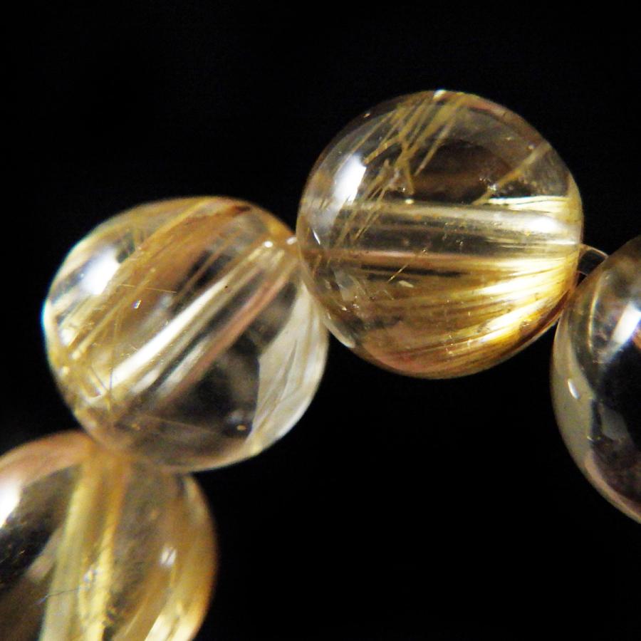 ルチルクォーツ ブレスレット 9mm玉 内周16.5cm 天然石 パワーストーン