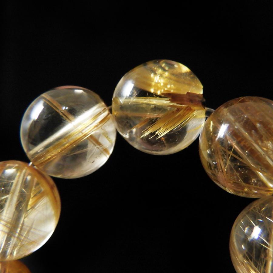 ルチルクォーツ ブレスレット 9mm玉 内周16.5cm 天然石 パワーストーン