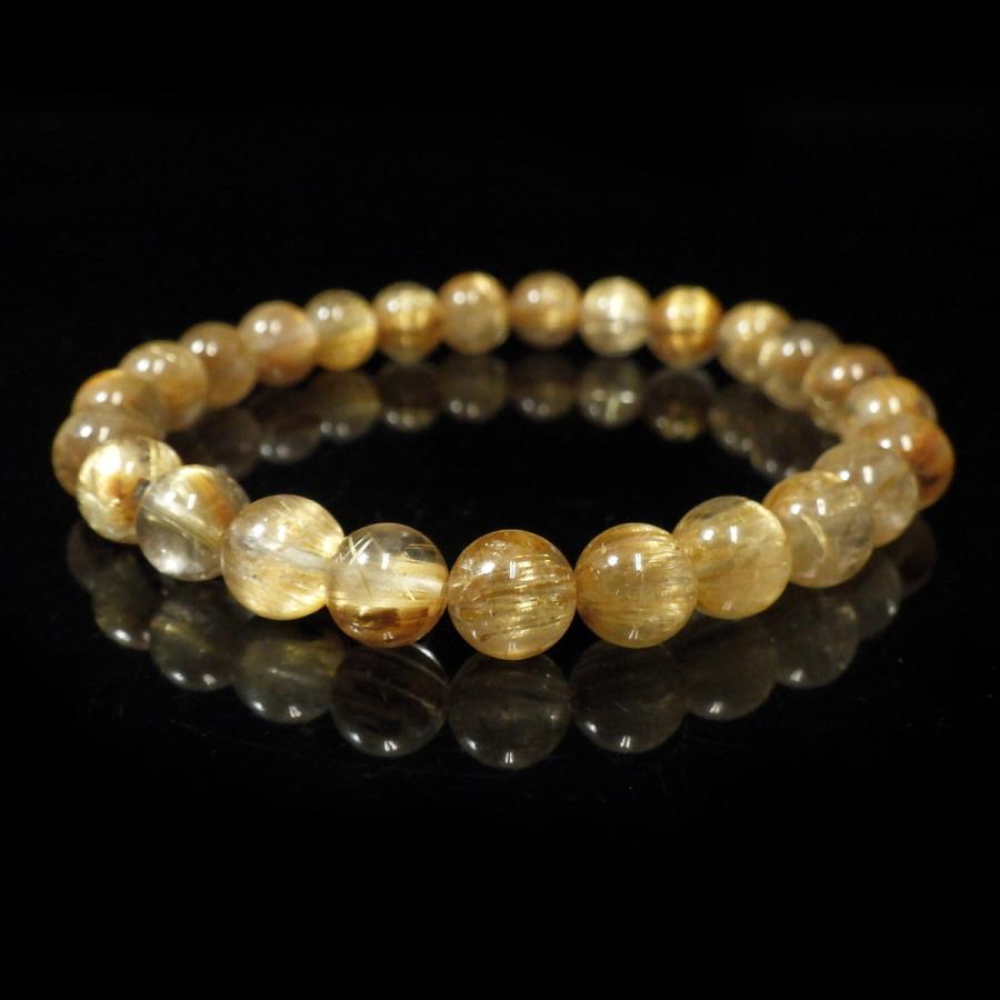 ルチルクォーツ ブレスレット 8mm玉 内周16cm 天然石 パワーストーン