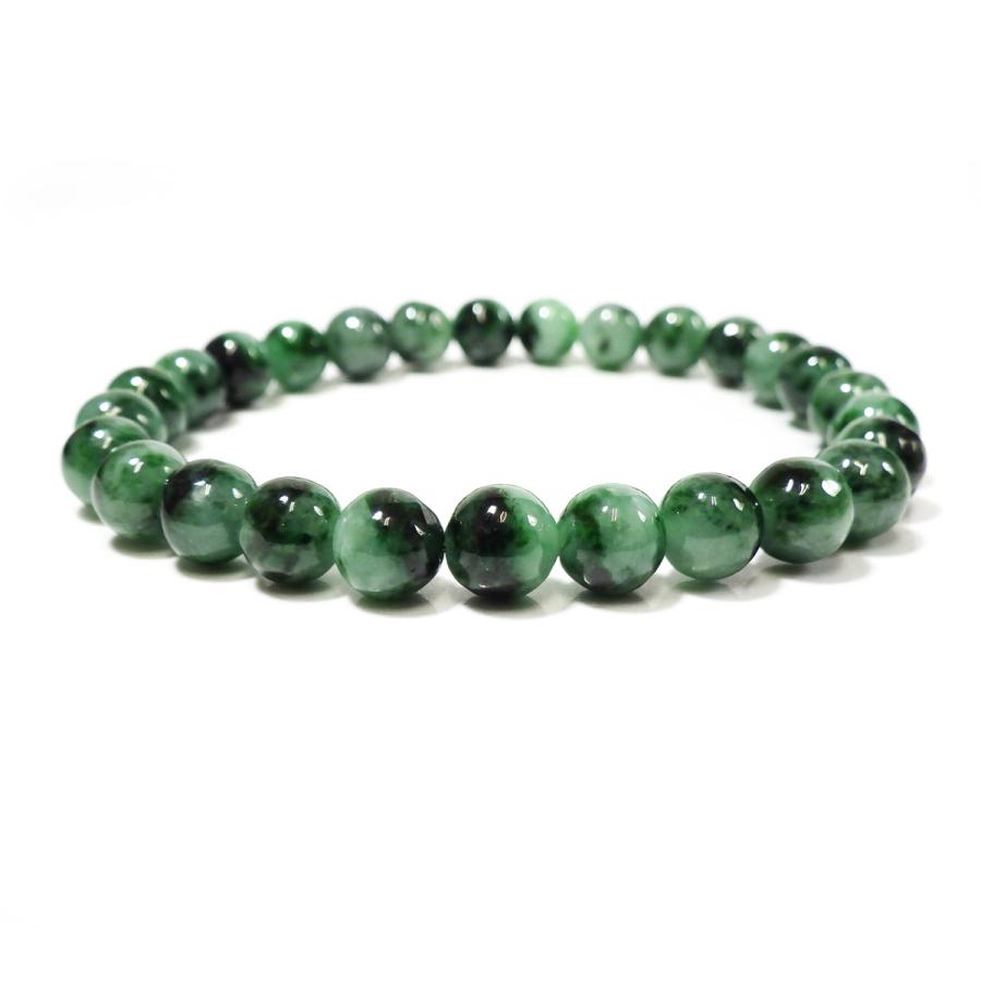 ミャンマー産天然本翡翠　A貨　満緑色　算盤型ブレスレット セミオーダー/本数限定]高品質++ミャンマー産本翡翠ブレスレット（約