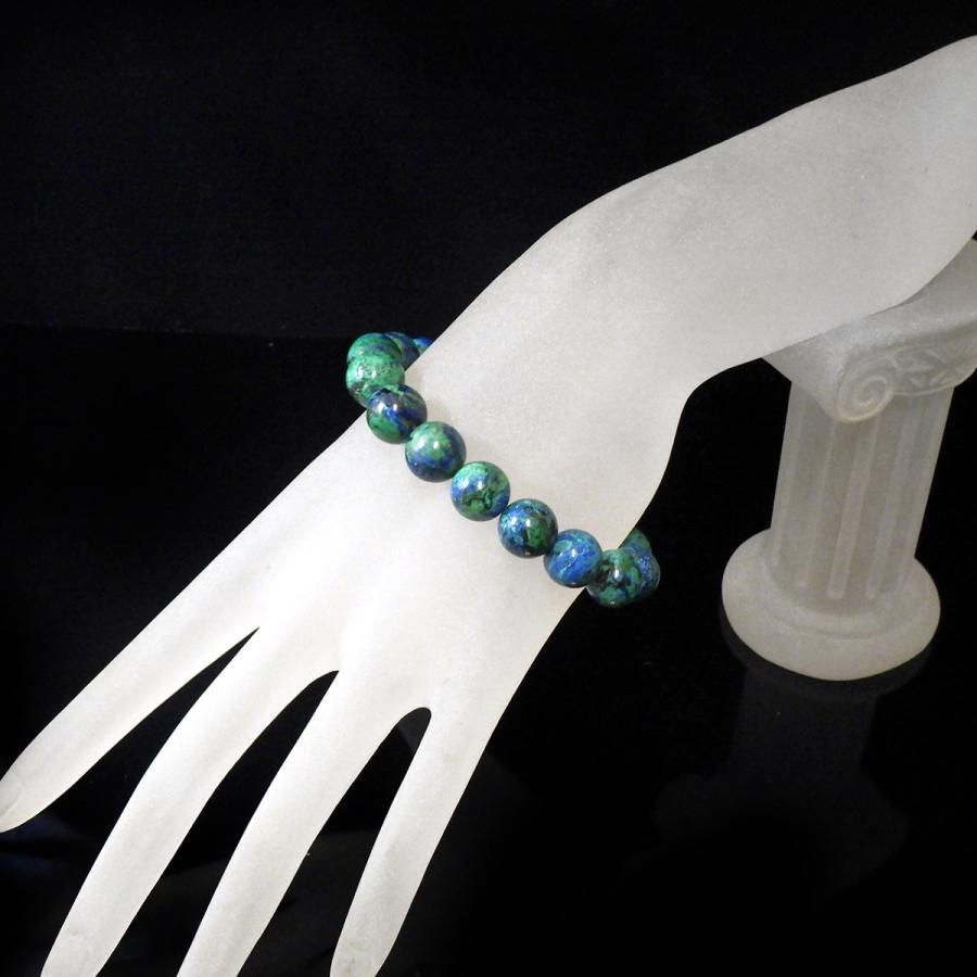 アズライトクリソコラ ブレスレット 11mm 内周17cm 天然石