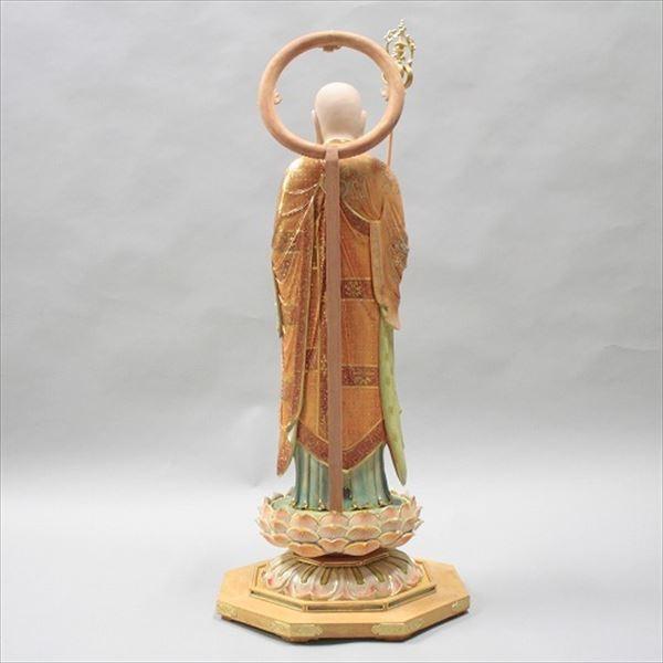 彩色地蔵菩薩 立像 高さ93cm 楠製 木彫り 仏像 : 仏像と縁起物の 彩色地蔵菩薩 立像 高さ93cm 楠製 木彫り 仏像 : 仏像と縁起物の