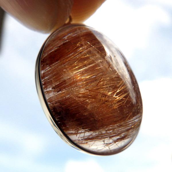 上質キャッツアイ銅色(コッパールチルクォーツ)ペンダント1個限定