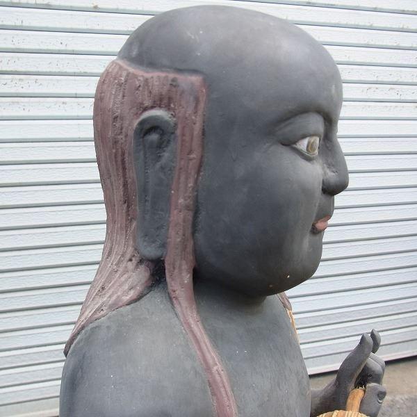 古色不動三尊像 立像 特大高さ206cm 楠製 木彫り 仏像の画像