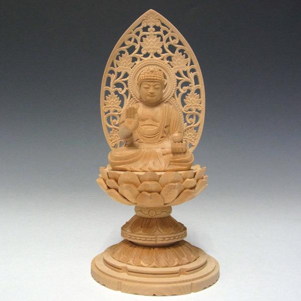 木彫り 仏像 高さ約20cm 薬師如来 坐像 高さ20cm 桧製 木彫り 仏像 : 仏像と縁起物の専門店 龍