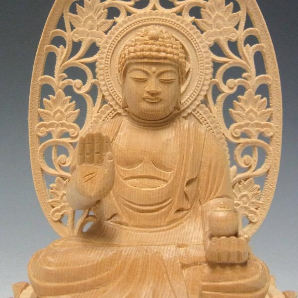 仏像　木彫　薬師如来像　檜木 Amazon｜繁樓藝雕 仏像 薬師如来 桧木製 飛天光背 八角台座 無病