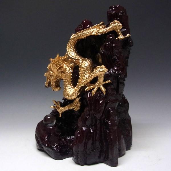 風水龍 置物 金龍下山（大）35cm : 仏像と縁起物の専門店 龍祥本舗