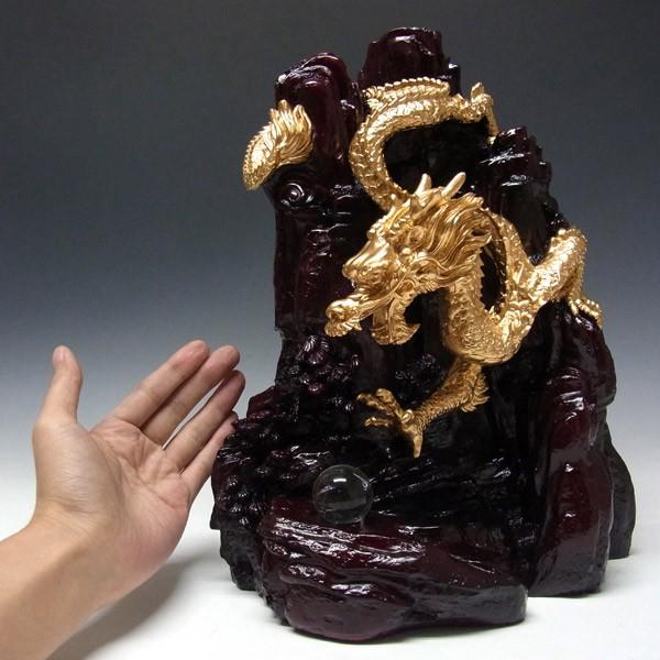 風水龍 置物 金龍下山（大）35cm : 仏像と縁起物の専門店 龍祥本舗