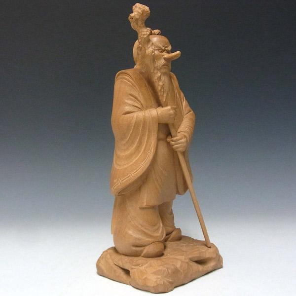猿田彦大神 高さ30cm 楠製 木彫り 神像 日本仏師作品 : 仏像と縁起物の