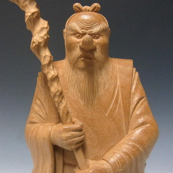猿田彦大神 高さ30cm 楠製 木彫り 神像 日本仏師作品_5