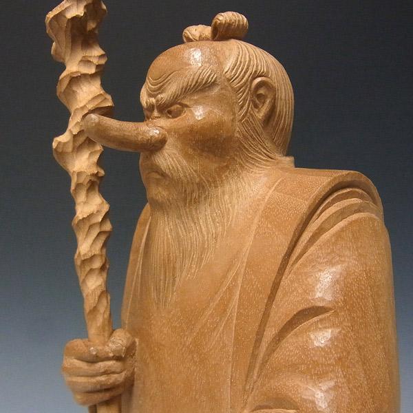 猿田彦大神 高さ30cm 楠製 木彫り 神像 日本仏師作品_8