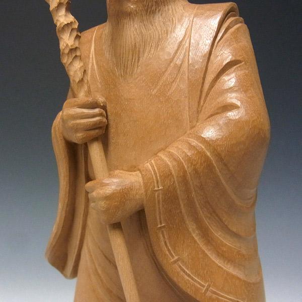 猿田彦大神 高さ30cm 楠製 木彫り 神像 日本仏師作品_9