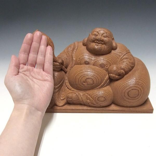 極上欅 布袋 木地仕上げ 15cm 木彫り 置物 日本仏師作品 : 仏像と