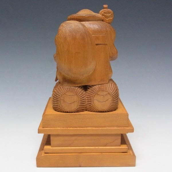 木彫り 木曽桧 大黒天の置物 21cm 日本仏師作品 : 仏像と縁起物の専門