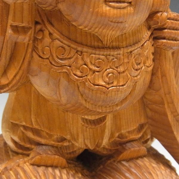 木彫り 木曽桧 大黒天の置物 21cm 日本仏師作品 : 仏像と縁起物の専門