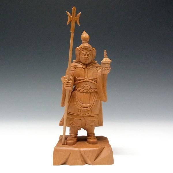 毘沙門天 16cm 木曽桧 木彫り 仏像 日本仏師作品 : 仏像と縁起物の専門