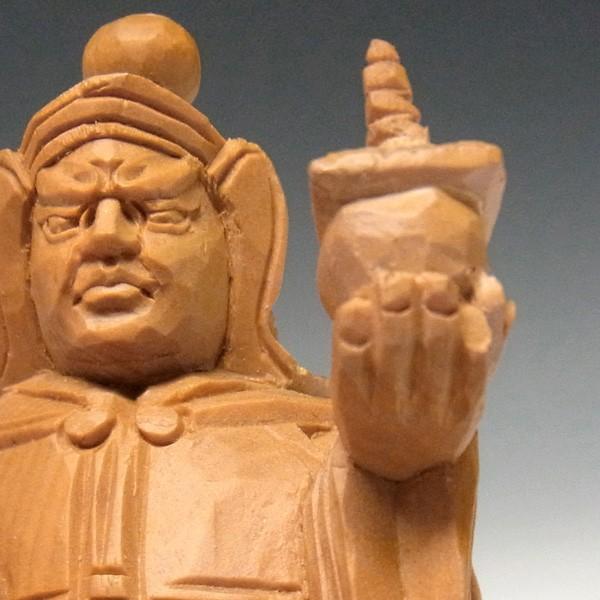 毘沙門天 16cm 木曽桧 木彫り 仏像 日本仏師作品 : 仏像と縁起物の専門