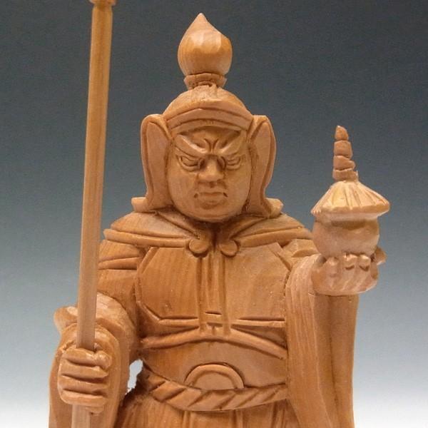 毘沙門天 16cm 木曽桧 木彫り 仏像 日本仏師作品 : 仏像と縁起物の専門