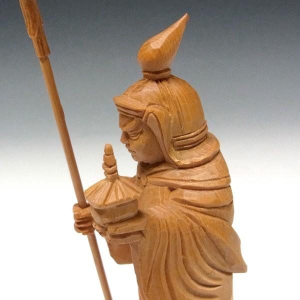 毘沙門天 16cm 木曽桧 木彫り 仏像 日本仏師作品