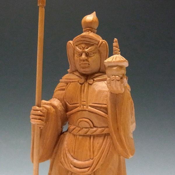 毘沙門天 16cm 木曽桧 木彫り 仏像 日本仏師作品 : 仏像と縁起物の専門