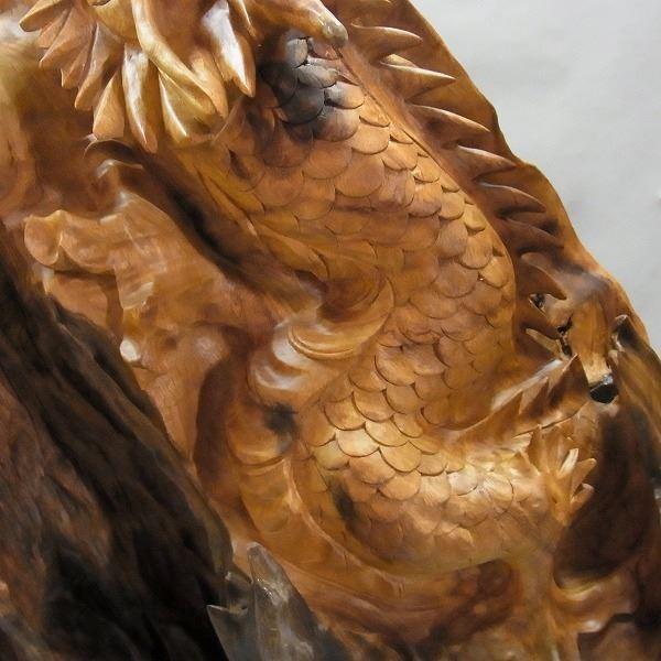 楠 木彫りの昇り龍 高さ126cm 置物 : 仏像と縁起物の専門店 龍祥本舗