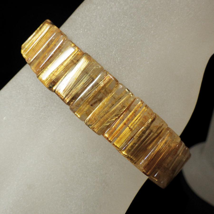 ルチルクォーツ バングルブレスレット 幅14mm 内周18cm 天然石 