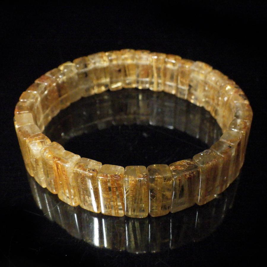 ルチルクォーツ バングルブレスレット 幅14mm 内周18cm 天然石 