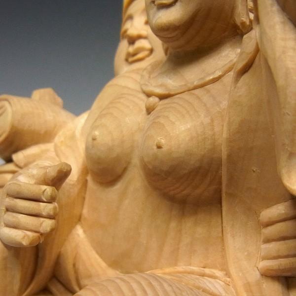 弁才大黒天 高さ20cm 桧製 弁才天 大黒天 木彫り 仏像_14
