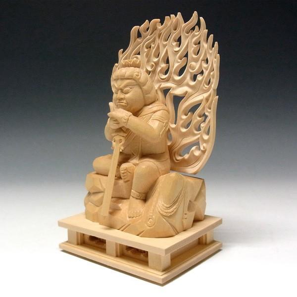 不動明王 坐像 高さ19cm 桧製 木彫り 仏像 : 仏像と縁起物の専門店 龍