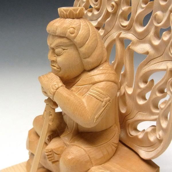 不動明王 坐像 高さ19cm 桧製 木彫り 仏像 : 仏像と縁起物の専門店 龍