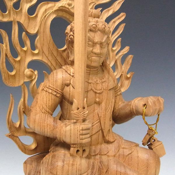 不動明王 半跏像 高さ32cm 欅製 木彫り 仏像 :za-fudou-16-UNS:仏像と 